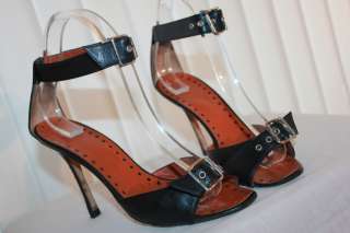 MANOLO BLAHNIK Stiletto Heel Ankle Strap Shoes 6.5  