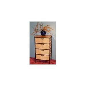  4D Concepts Black Wicker 3 Drawer Chest