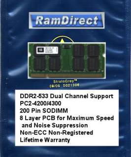 New 1GB PC2 4200 DDR2 533 DDR2 DELL HP Compaq SODIMM Memory Upgrade 