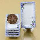 Flower Square Plate Dish Ceramic Miniature Barbie