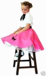 NEW Hot Pink 50s POODLE SKIRT Large Child 7/8/9 yrs  