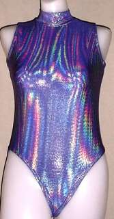 Shiny Metallic Purple Leotard S, M or L  