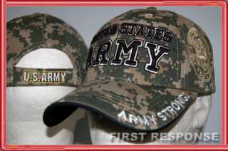 One size fits all adjustable velcro strap hat. Color ACU