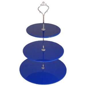  Large 3 Tier Blue Acrylic Circle Cake Stand 20cm 25cm 30cm 
