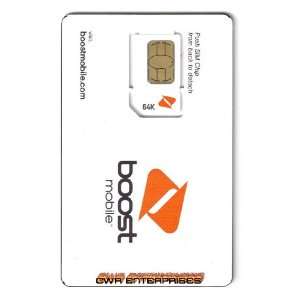  Boost Mobile 64K SIM Card with Activation Code (NEW) Cell 