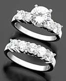    Sterling Silver Cubic Zirconia Bridal Ring Duo (6 3/4 ct. t.w 