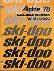 1978 ski doo alpine snowmobile parts manual used read returns