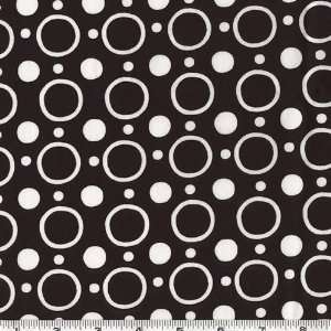  45 Wide Color Beat Circles & Dots Black Fabric By The 