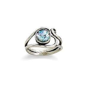  Ancient Roman Glass Ring with Heart Design Sterling Silver 