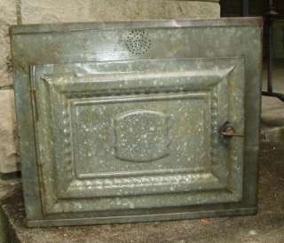 antique Storage Cabinet BISCUIT BREAD PIE TIN SAFE arts & crafts era 