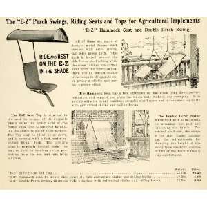  Ad Antique E Z Hammock Porch Swing Furniture Seat Top Farm Equipment 