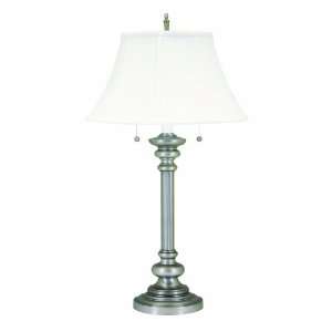   Inch Table Lamp, Pewter with White Softback Shade