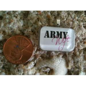 Army Wife Altered Art Resin Pendant Charm (5068 P)