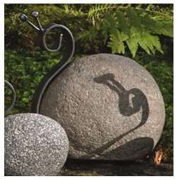 Stone and Metal Garden Snail Yard Garden Art Statue Sm  