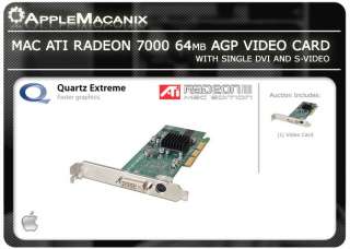 NEW Mac ATI Radeon 7000 64MB AGP DVI Video Card G4/G5  