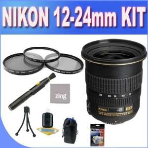  Nikon 12 24mm f/4G ED IF Autofocus DX Nikkor Zoom Lens + 3 