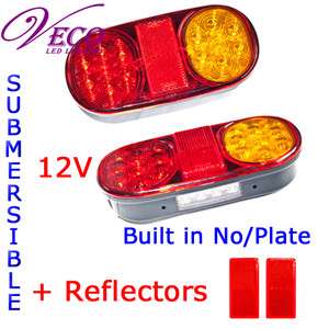 12V LED TAIL LIGHTS TRAILER CAR SUBMERSIBLE No/PLATE  