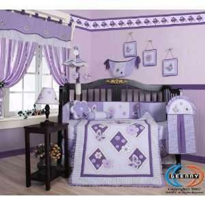 Boutique Brand New GEENNY Lavender Butterfly 13PCS Baby Nursery CRIB 