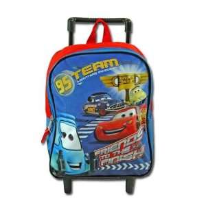   Lightning Mcqueen Cars 11 Rolling Kid Backpack W/4pcs Stationary Set