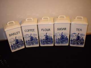 Germany, Frida, #1143, Blue Windmill, Covered, Canister Set   (5 