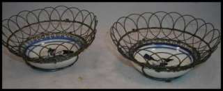 antique WIRE BASKET PLATE GNOMES BEER & BOOK 1890s  