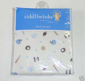 New Tiddliwinks Sports Theme Crib Sheet  