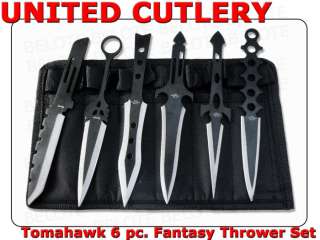 United Cutlery Tomahawk 6 Piece Fantasy Throwing Knife Set + Nylon 