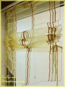 Stripes Sheer Pull Up Curtain Bath / Kitchen 60x160cm C  