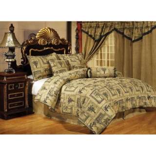   Green Jacquard Palm Tree Comforter /Bed in a bag Set, Full Size  