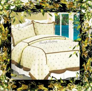   Quilt Bedspreads Coverlet Set Coffee Queen Bed in Bag Bedding  