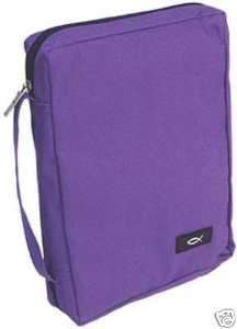 Bible Cover ~ Purple ~ Durable Polyester LARGE NEW  