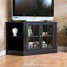 Black Corner Media TV Stand Storage Cabinet Shelves