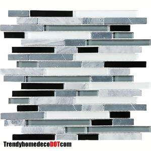 SAMPLE Gray black Glass marble Mosaic Tile backsplash  