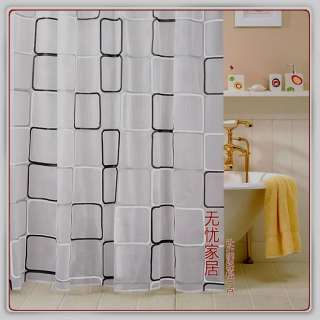 Black And White Frame Pattern EVA Shower Curtain W2502  