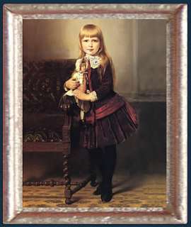 24 Scale VICTORIAN GIRL & DOLL Dollhouse Picture Art  