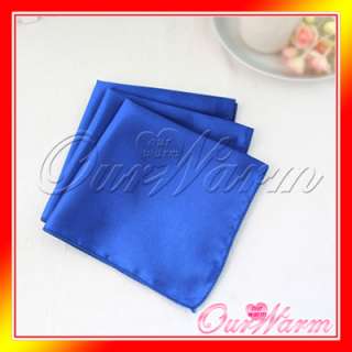 100 Royal Blue 12 Square Satin Table Napkin or Handkerchief Multi 