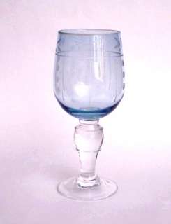 Blue Bowl makes this Wine or Water Goblet Stunning