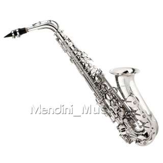 NEW NICKEL PLATED BRASS ALTO SAXOPHONE OUTFIT+$39GIFT  