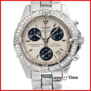 Breitling Mens/Ladies Midsize Colt Diamond Chronograph Quartz Steel 