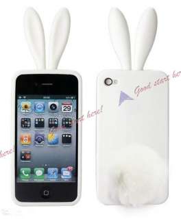 1PC Soft Rabbit Bunny Ears Tail Cute Silicone Bumper Case Cover for 