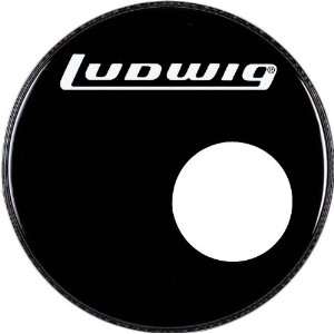  Ludwig Logo Resonance Bass Drum Head with Port Black 22 
