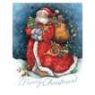 Boxed Christmas Cards Merry Santa   Multicolor