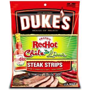 Franks RedHot Chile n Lime Steak Strips, 3.15 Ounce Bags (Pack of 4 