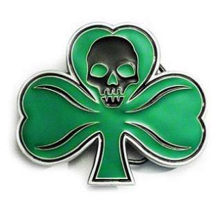  SKULL CLOVER Belt Buckle Shamrock Irish Hooligan Clothing