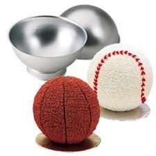 Wilton 3D SPORTS BALL CAKE PAN SET BASEBALL SOCCER BALL  