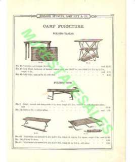 1899 Antique Gold Medal Camping Furniture Table Cot AD  
