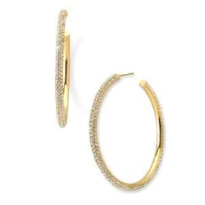  Nadri Large Pave Crystal Hoop Earrings Jewelry