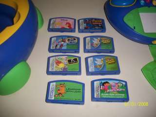 LEAP FROG, LEAPSTER TV, LEARNING SYSTEM, 8 EDUCATIONAL GAME CARTRIDGES 