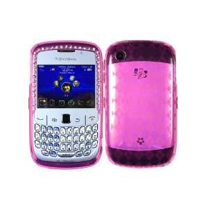 Hot Pink Bling Rhinestone TPU Ice Gel Skin case Cover for Blackberry 