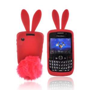 For Blackberry Curve 3G 9330 9300 8520 8530 Red Bunny Rubbery Feel 